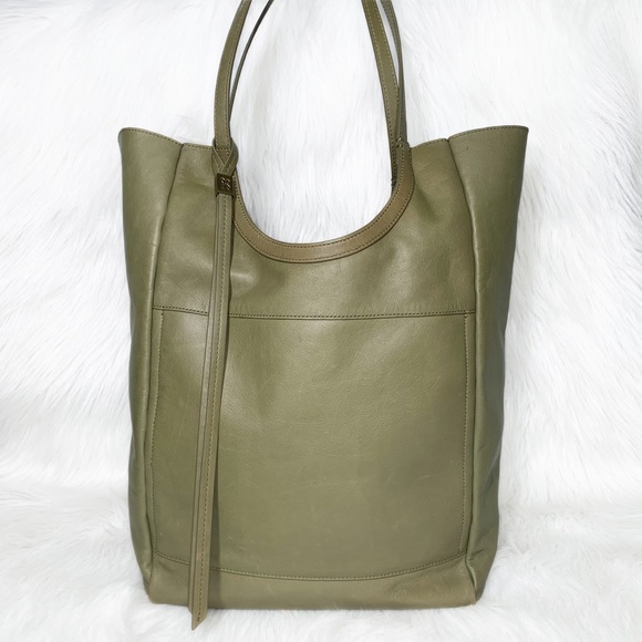 HOBO Handbags - SOLD-HOBO Slouchy Olive Green Leather Hobo Large Shoulder Bag